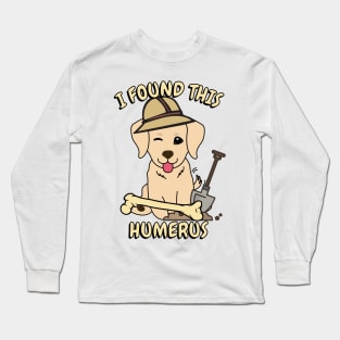 Funny golden retriever is an archaeologist Long Sleeve T-Shirt